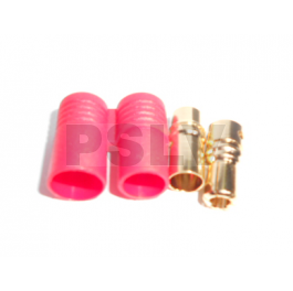 Q-C-0046 - 6.0mm gold plated connector with red housing  